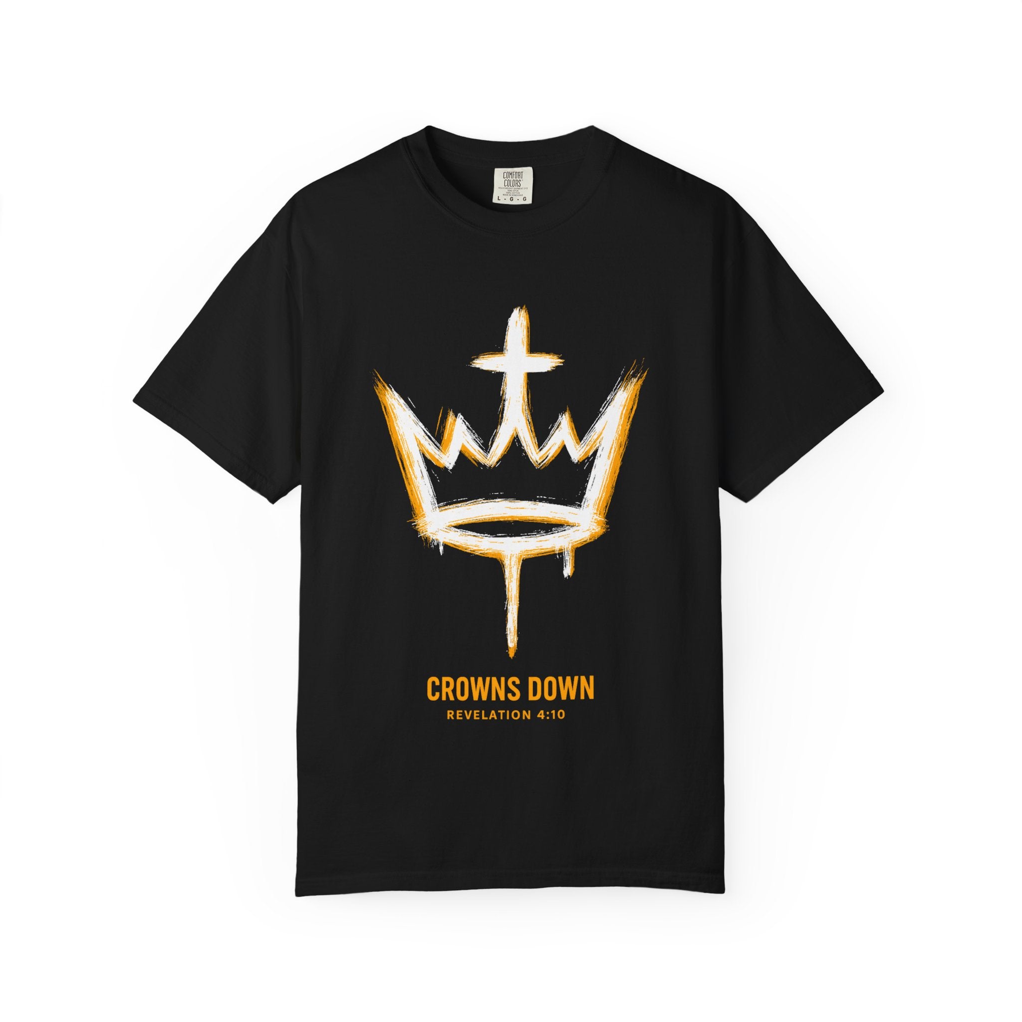 Crowns Down Unisex Garment-Dyed T-Shirt, Inspirational Tee, Casual Wear, Faith-Based Apparel, Unique Gift, Everyday Fashion