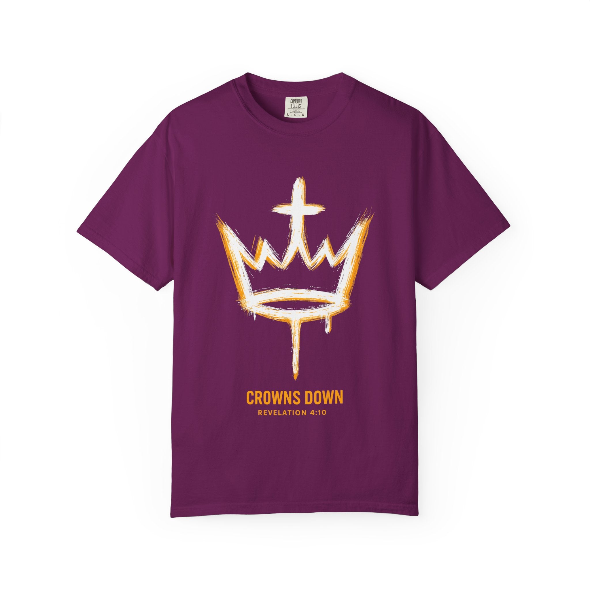 Crowns Down Unisex Garment-Dyed T-Shirt, Inspirational Tee, Casual Wear, Faith-Based Apparel, Unique Gift, Everyday Fashion