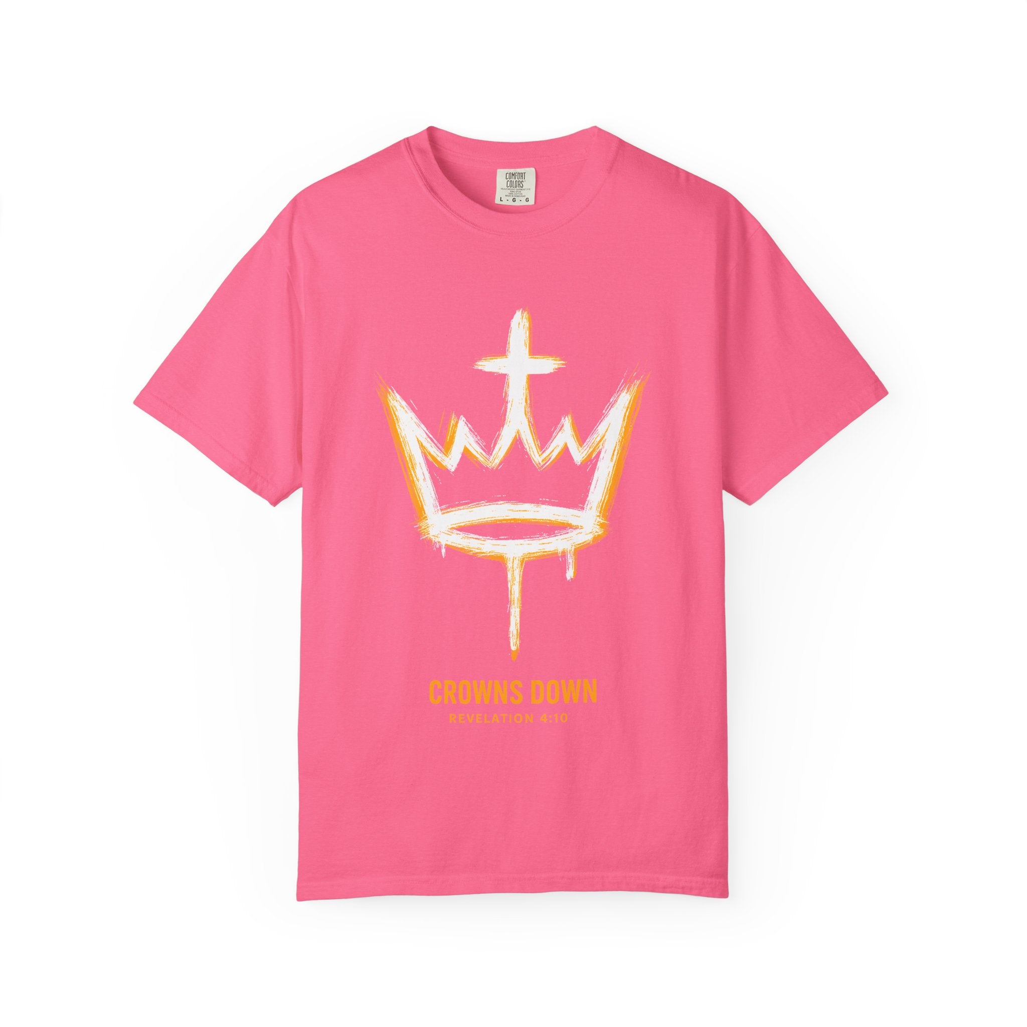 Crowns Down Unisex Garment-Dyed T-Shirt, Inspirational Tee, Casual Wear, Faith-Based Apparel, Unique Gift, Everyday Fashion